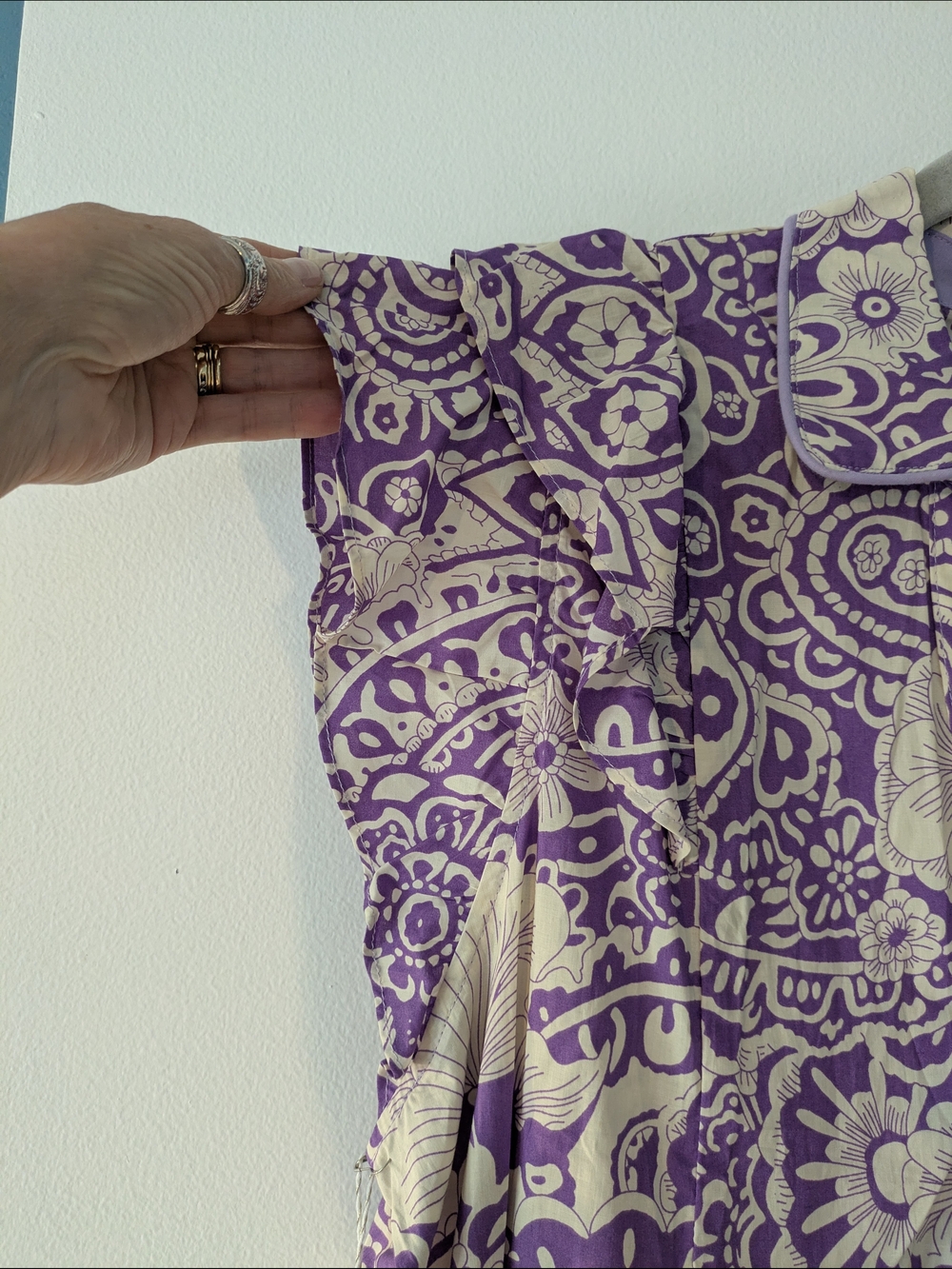 Umgee Purple and Cream Printed Midi Dress - Picture 6 of 14